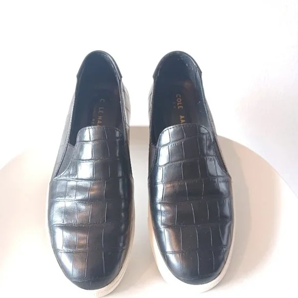 Cole Haan Grandseries Black Slip-On Sneakers Size 7.5 - Picture 2 of 11